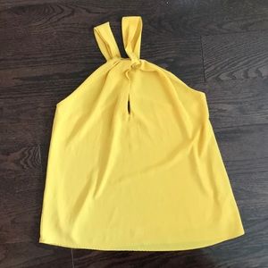 Yellow Front Knot Keyhole Halter - Small